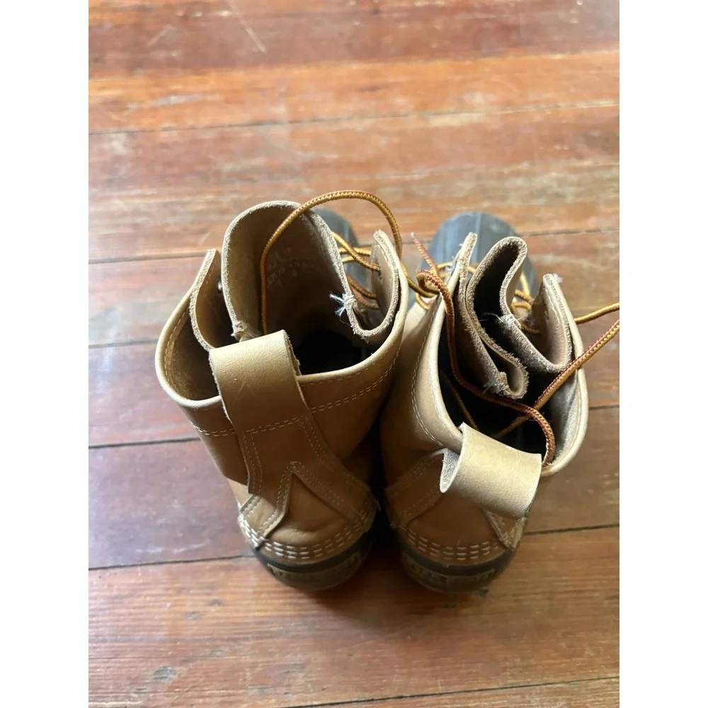 L.L. Bean Bean Boots Men's 8M Brown Leather Rubber Duck Boots USA